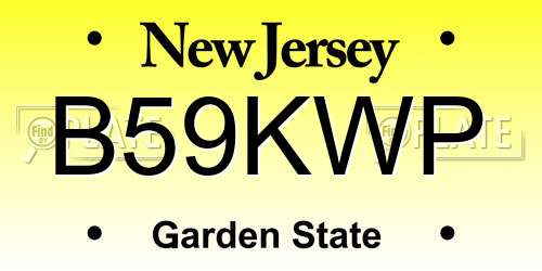 B59KWP New Jersey License Plate
