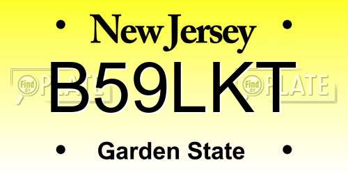 B59LKT New Jersey License Plate