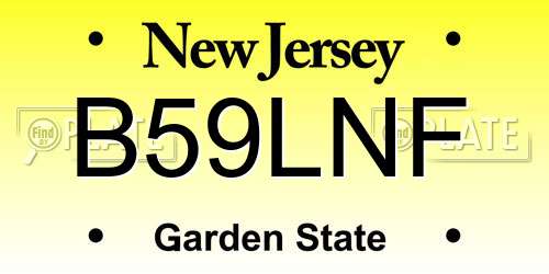 B59LNF New Jersey License Plate
