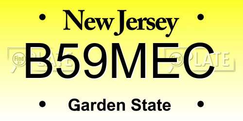 B59MEC New Jersey License Plate