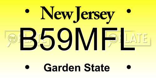 B59MFL New Jersey License Plate