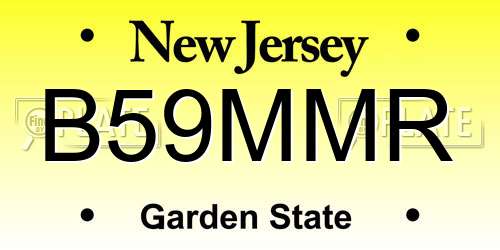 B59MMR New Jersey License Plate