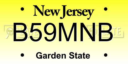 B59MNB New Jersey License Plate