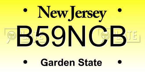 B59NCB New Jersey License Plate