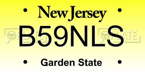 B59NLS New Jersey License Plate
