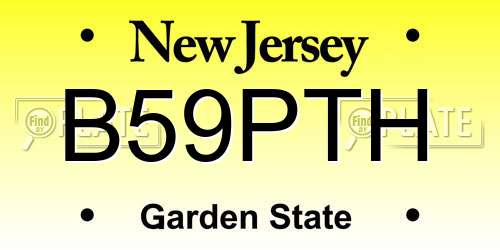 B59PTH New Jersey License Plate