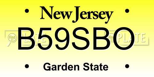 B59SBO New Jersey License Plate