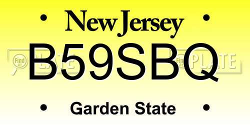 B59SBQ New Jersey License Plate