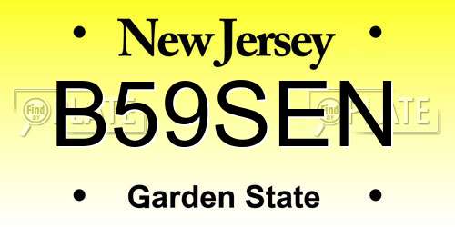 B59SEN New Jersey License Plate
