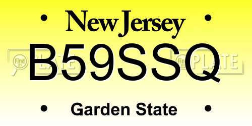 B59SSQ New Jersey License Plate