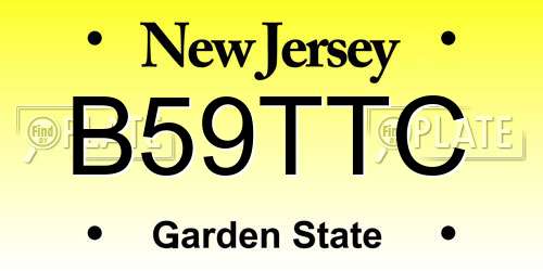 B59TTC New Jersey License Plate