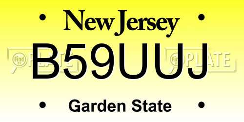 B59UUJ New Jersey License Plate