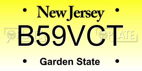 B59VCT New Jersey License Plate