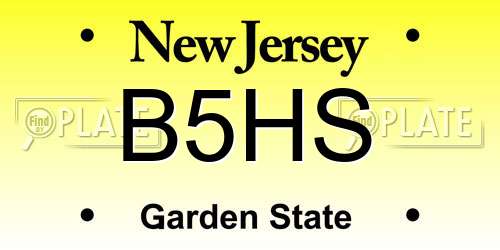 B5HS New Jersey License Plate