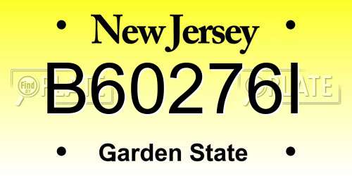 B60276I New Jersey License Plate