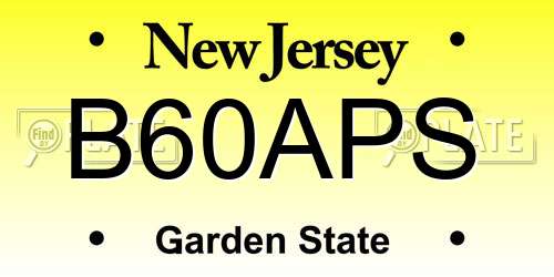 B60APS New Jersey License Plate