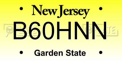 B60HNN New Jersey License Plate