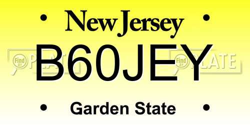 B60JEY New Jersey License Plate
