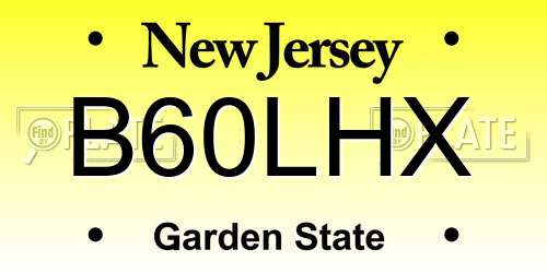 B60LHX New Jersey License Plate