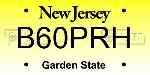 B60PRH New Jersey License Plate