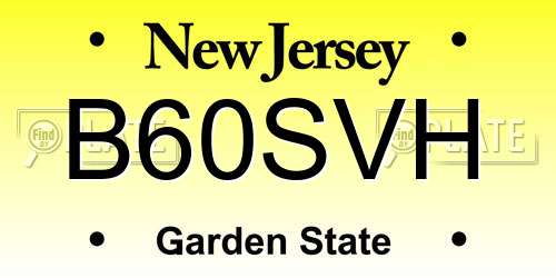 B60SVH New Jersey License Plate