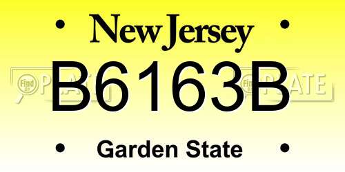 B6163B New Jersey License Plate