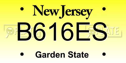 B616ES New Jersey License Plate