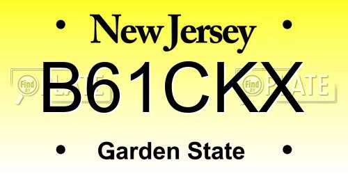 B61CKX New Jersey License Plate