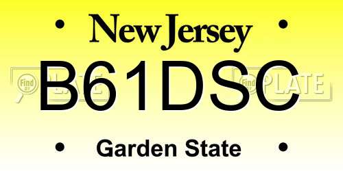 B61DSC New Jersey License Plate