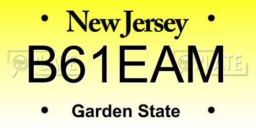 B61EAM New Jersey License Plate