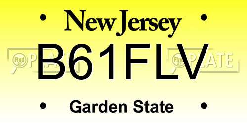 B61FLV New Jersey License Plate