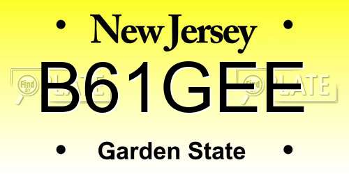 B61GEE New Jersey License Plate