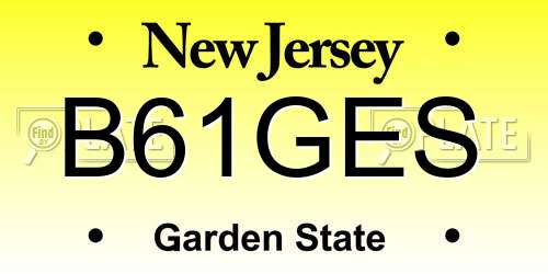 B61GES New Jersey License Plate