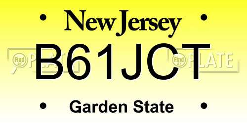 B61JCT New Jersey License Plate
