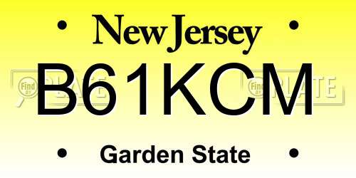 B61KCM New Jersey License Plate
