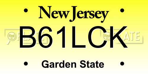 B61LCK New Jersey License Plate