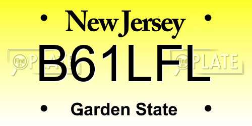 B61LFL New Jersey License Plate