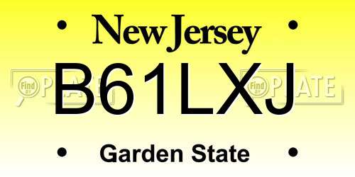 B61LXJ New Jersey License Plate