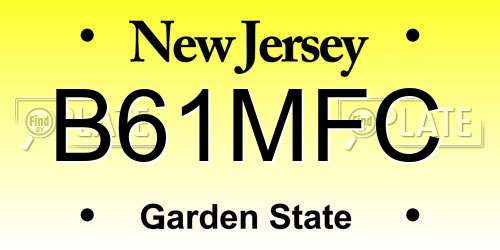 B61MFC New Jersey License Plate