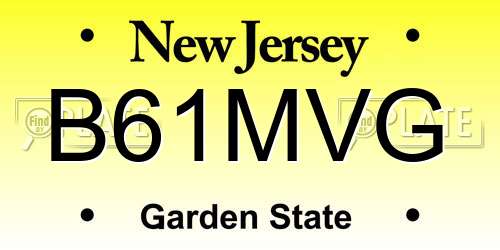 B61MVG New Jersey License Plate