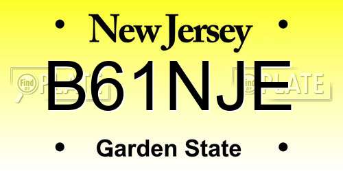 B61NJE New Jersey License Plate