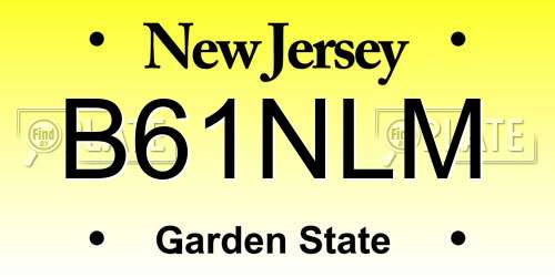 B61NLM New Jersey License Plate