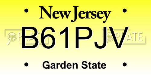 B61PJV New Jersey License Plate