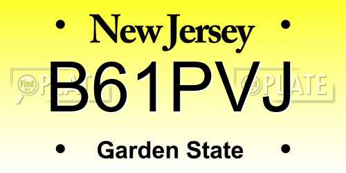 B61PVJ New Jersey License Plate