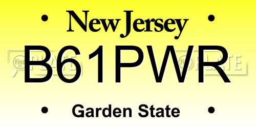 B61PWR New Jersey License Plate