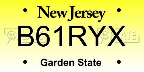 B61RYX New Jersey License Plate