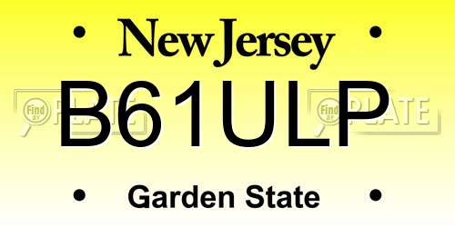 B61ULP New Jersey License Plate