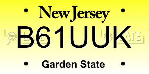 B61UUK New Jersey License Plate