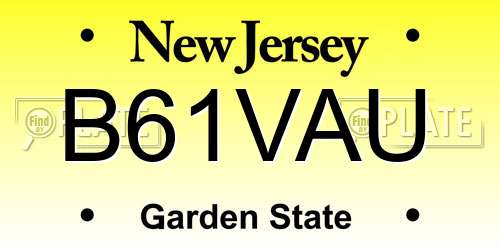 B61VAU New Jersey License Plate