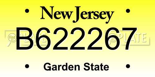 B622267 New Jersey License Plate